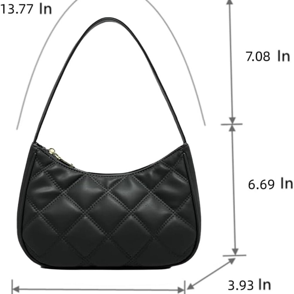 Shoulder Bags for Women, Cute Hobo Tote Handbag Mini Clutch Purse with Zipper Cl - Picture 2 of 4